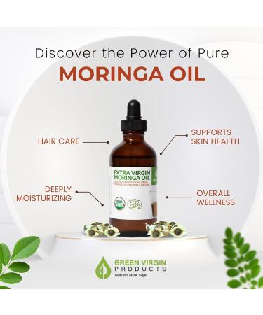 Organic Moringa Oil Bundle Cold Pressed Extra Virgin 100% Pure Food Grade 4oz Full Size + 1oz Travel Bottle Deep Moisturizing Anti-Aging Multi-Purpose Skin & Hair Oil - Buy Online on GoSupps.com