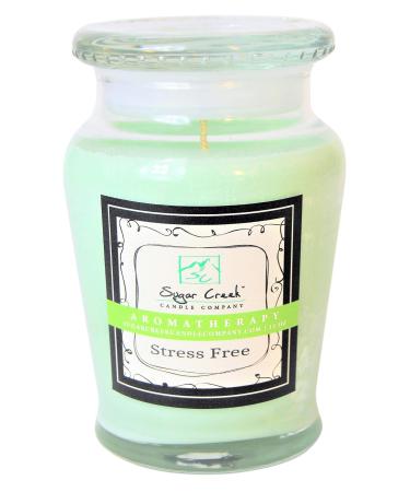 Aromatherapy Soy Wax Scented Candle - Stress Relief (Eucalyptus Mint) | Non Toxic - Essential Oils | 100 Hours Burn Time (16 ounces Limited Edition Glass) | Sugar Creek Candles 16 oz Stress Relief