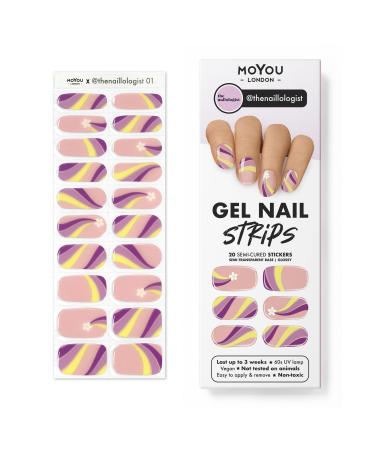 MOYOU LONDON Semi Cured Gel Nail Strips 20 Pc. Gel Wraps for Nails Get 1 Free UV Lamp when you Get 3 or More Easy Apply & Remove for Salon-Quality Manicure -thenaillologist 01 - Buy Online on GoSupps.com