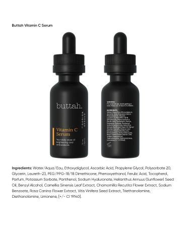 Buttah Skin Vitamin C Serum 1 FL oz - Anti-Aging Face Serum with Vitamin E Ferulic Acid & Green Tea - Boost Radiance & Hydration - Buy Online on GoSupps.com