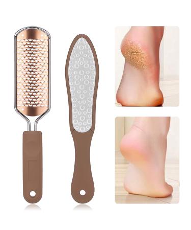 Oneleaf 2PCS Professional Pedicure Rasp Foot File Cracked Skin Corns Callus Remover for Extra Smooth and Beauty Foot (Black) (Rose)