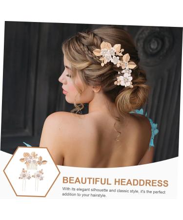 Mikinona 1 Set Leaves and Flowers Hair Comb Wedding Hairpin Hair Accessories for Women Flower Headpieces for Women Girl Headpieces for Wedding Bride Headpiece Flower Hair Combs - Buy Online on GoSupps.com