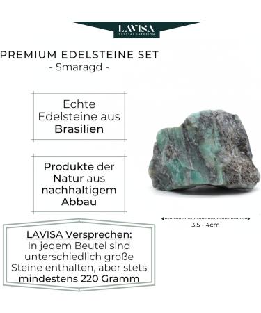 Lavisa Premium Healing Stones & Gemstones Set | 100% Natural Mineral Stones for Decoration & Water Treatment | Gem Water Essentials (Emerald) - Buy Online on GoSupps.com