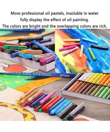 Professional Oil Pastel Set - 50 Vibrant Colors for Artists, Students & Beginners - Buy Online on GoSupps.com