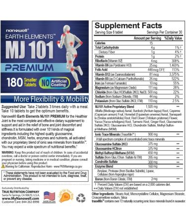 MJ101 Premium Bone & Joint Health Supplement - Pain Relief & Inflammation Support - 180 Smaller Tablets - Enhance Mobility & Wellness - Buy Online on GoSupps.com