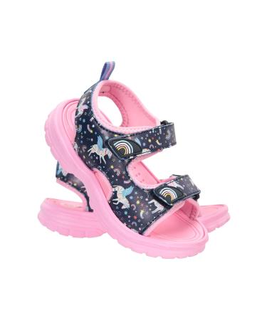 Mountain Warehouse children's sandals - neoprene -lined children's beach shoes hard -wearing sandals Velcro fastener summer shoe with removable heel strap 33 EU Rosa 01
