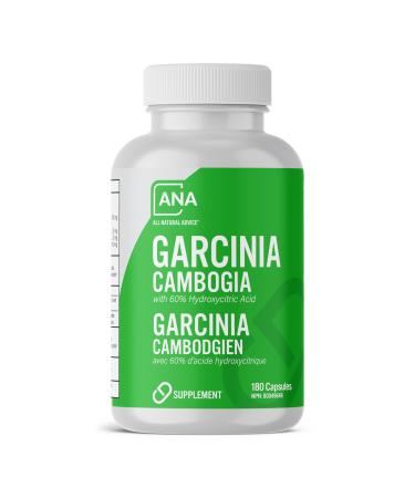 All Natural Advice Garcinia Cambogia Supplement with 60% HCA 2000 mg Garcinia Cambogia Extract Per Daily Serving Digestive Aid and Metabolism Support 180 Capsules