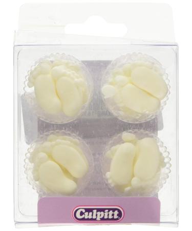 12 White Pairs of feet cake sugar decorations - Buy Online on GoSupps.com