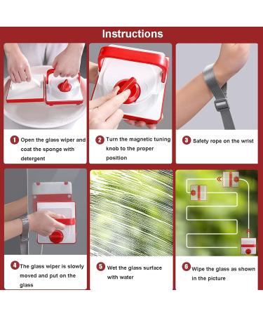 Window Cleaner Wipers Double-Side Glass Cleaner 20-45mm Window Cleaner Glider Washing Brush Equipment Glass Wiper Cleaning Tool for High-Rise and Car Glazed Windows Thickness - Buy Online on GoSupps.com