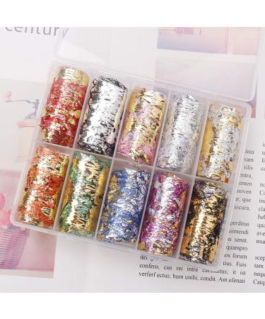 SUMAJU 10 Rolls Gold Silver Nail Foils Mesh Sticker Tape for DIY Nail Art Decorations - Buy Online on GoSupps.com