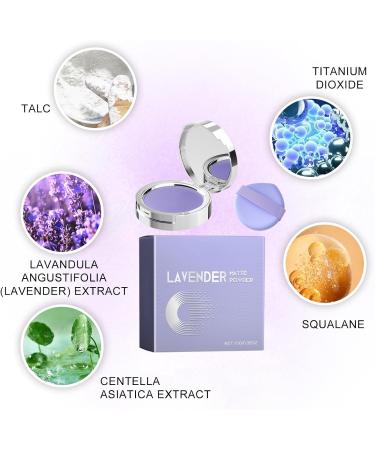  Grgowe Lavender Matte Powder Waterproof Facial Cosmetic Durable Oil Pressed Face Powder Lavender Oil Control Powder Matte Oil Control Powder  - Buy Online on GoSupps.com