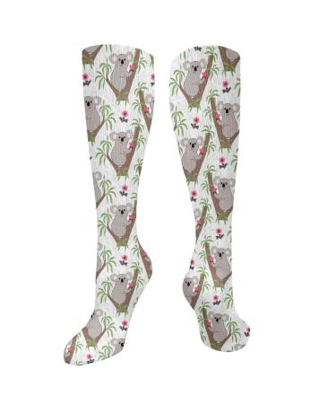 Koala with heart on eucalyptus tree compression socks for women and men circulation 15 20 mmHg is the best support for sporty running and cycling