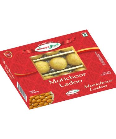 HIMALYA FRESH Motichoor Ladoo 12oz - Premium Authentic Indian Food & Sweets Made With Gram flour, Sugar & Vegetable Oil - No Fillers Or Preservatives 12 Ounce (Pack of 1)
