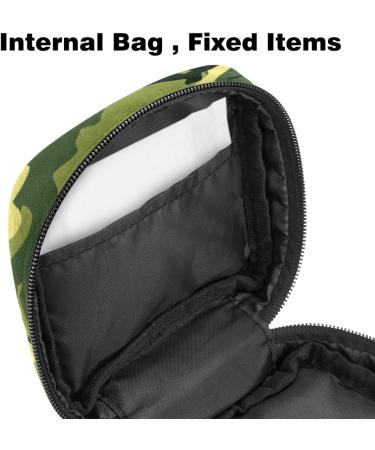 Cool Green Camouflage Menstruation Pad Bag with Zipper - Women's Napkin & Tampon Organizer - Buy Online on GoSupps.com