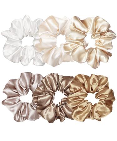 24 Pcs Satin Silk Hair Scrunchies - Fashion Hair Ties for Women and Girls - Multi-colored Hair Accessories - 4.5 Inch - Buy Online on GoSupps.com