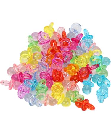 Pack of 100 Acrylic Pacifiers - Soothing Mini Color Toys for Baby Baptism - Transparent Mixed Colors - Perfect for International Shipping - Buy Online on GoSupps.com