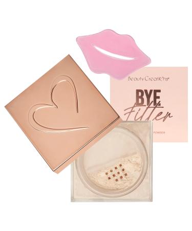 Beauty Creations Loose Setting Powder BYE Filler Translucent Loose Setting Powder Minimizes Pores and Fine Lines Matte Finish Natural Face Makeup & Pink Collagen Lip Mask