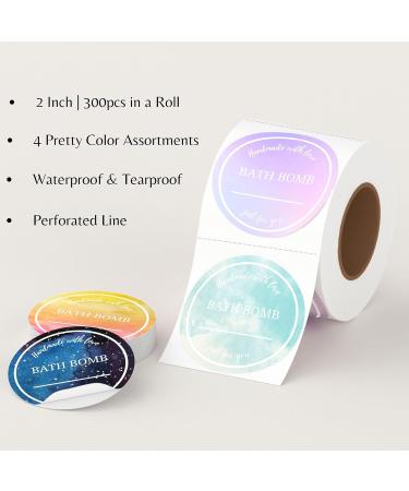 Mobiusea Creation 2 Inch Bath Bomb Labels Roll - 300 pcs Waterproof Stickers for Bath Bomb Making Kit and Packaging - Buy Online on GoSupps.com