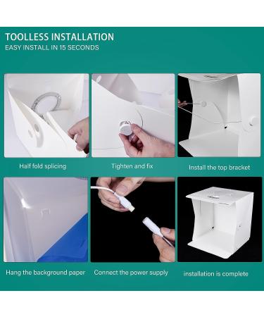 ZKEEZM 16x16 Light Box Photography Kit | 120 LED Lights, 6 Backdrops | Foldable Lightbox for Product Photography | Adjustable 3000-6500K Brightness - Buy Online on GoSupps.com