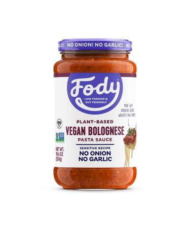 Fody Foods Pasta Sauce | Plant-Based Vegan Bolognese Sauce | Low FODMAP Certified | Gut Friendly No Onion No Garlic | IBS Friendly Kitchen Staple | Gluten Free Lactose Free Non GMO