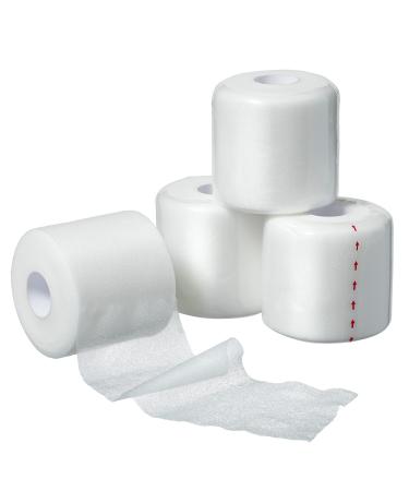 Green Sky Athletic Sports Foam Underwrap/Prewrap for Hair Ankles Pads and Other Sporting Adventures (4 Rolls White)