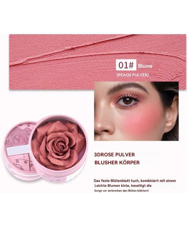  Generisch 3D Rose Blush - 3.5g - Cheek Blush - Rose-Shaped Blush - Naturally Scented Highlighter - Naturally Scented and Pigmented - Smooth Nude Makeup - Travel Evening Face Complexion - Buy Online on GoSupps.com