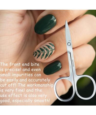 3 Pcs Nail Scissors Professional Multi-Purpose Curved Blade Eyebrow Scissors Sharp Cuticle Scissors for Toenails Manicure Pedicure Cuticle Nose Hair Beard Eyebrows - Buy Online on GoSupps.com