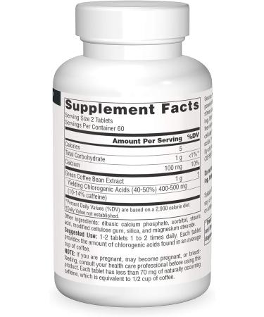 SOURCE NATURALS Energizing Green Coffee Extract 400mg Tablets - 120 Count - Buy Online on GoSupps.com