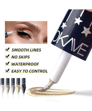 5 Eyeliner Liquid Liner Shimmer Eyeshadow Waterproof Shiny Liquid Eyeshadow Eyeliner Eye Liner Makeup Shimmer Sparkling Eyeliner for Valentine Birthday - Buy Online on GoSupps.com