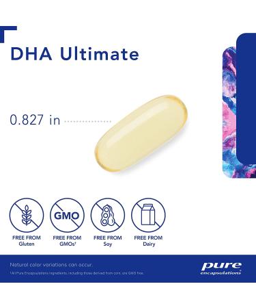 Pure Encapsulations DHA Ultimate - Eco-Friendly Supercritical CO2 Extracted Fish Oil Capsules - 120 Softgels - Buy Online on GoSupps.com