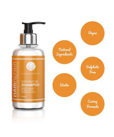 Hairrepair Coconut Oil Shampoo | Biotin Niacin Citric Acid & Essential Oils - Best for Damaged Hair | International Shipping Available - Buy Online on GoSupps.com