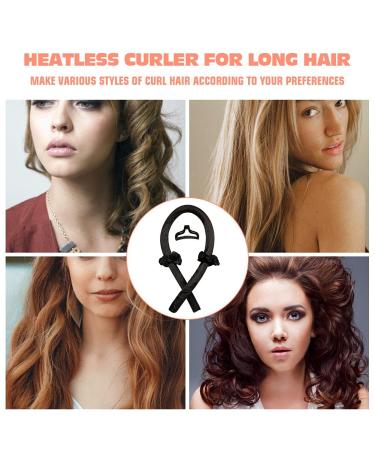 Silk Ribbon Heatless Curling Rod Headband for Natural Soft Waves | Hair Roller Curls Styling Tool with Hair Claw Clip | Sleep in Overnight | Black - Buy Online on GoSupps.com