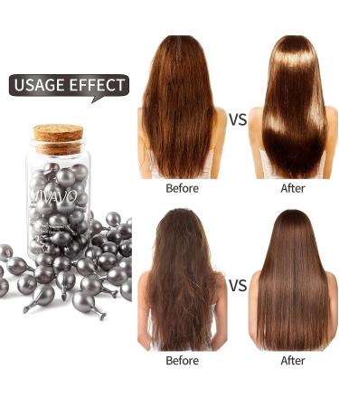 MIVAVO Hair Oil Capsules: Split End Repair & Keratin Treatment for All Hair Types - Silvery Gray - Buy Online on GoSupps.com