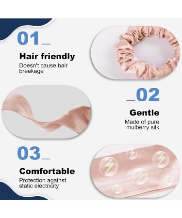 Consysi 1 Piece Silk Bow Scrunchies for Hair-100% Pure Mulberry 22 Momme Silk Hair Tie Elastic Ponytail Holder Elegant Soft Bow Hair Ties Band for Women Hair Care Multiple Colours (Pink) - Buy Online on GoSupps.com