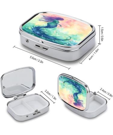 Mermaid Tail Pill Box - Stylish 2 Compartment Medicine Organizer | Portable Metal Pill Case for Pocket & Purse - Buy Online on GoSupps.com