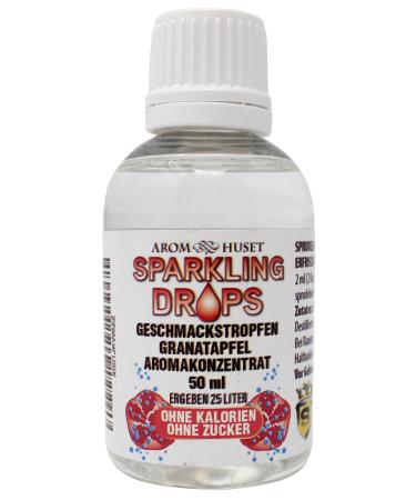 Pomegranate concentrate drops 1 bottle of 50 ml gives 25 liters strongly concentrated aroma without sugar for sparkling water stimulating readytodrink drink low calorie without preservatives