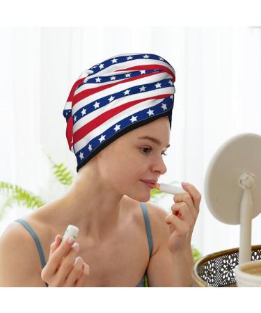 American Patriotic Hair Towel Wrap - Quick Drying Turban for Effortless Hair Care - Buy Online on GoSupps.com