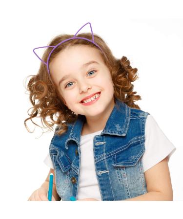 24 Cat Ear Headbands - Plastic Hair Hoops for Women & Girls | Party Costume & Daily Decorations - Bunny Cat Bow Headwear Accessories - Buy Online on GoSupps.com