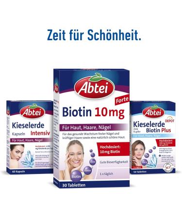 Abtei Biotin 10 mg Forte for Skin Hair & Nails - 30 Tablets | International Shipping Available - Buy Online on GoSupps.com