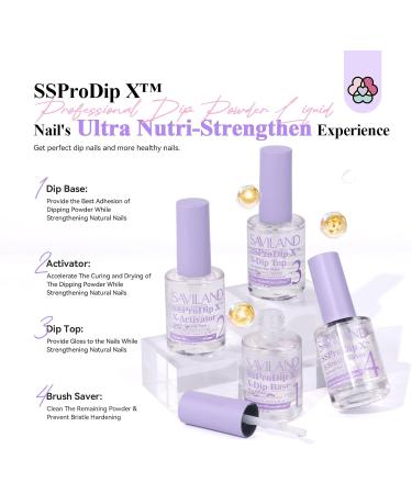 SAVILAND Dip Powder Liquid Set: 15ml Nail Dip Liquid Set Castor Oil VE VB5 VB7 Dip Powder Base & Top Activator Brush Saver Dip Powder Nail Kit for Nail Art DIY Salon - Buy Online on GoSupps.com