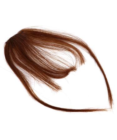 Lurrose air bangs wig hairpieces for women bangs hair clip extension clip in hair bangs human hair real hair wigs hair barrettes for women ladies wigs woman edge hair strands straight hair Light Brown