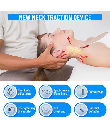 Alliluyaa Cervical Neck Traction Device - Adjustable 3 Power Tractions & 8 Airbags for Neck Pain Relief | International Shipping Available - Buy Online on GoSupps.com