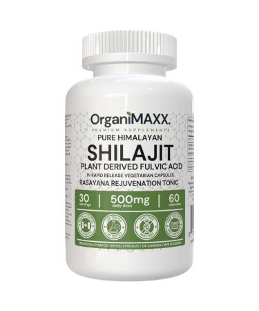 Shilajit For Men OrganiMAXX Premium Shilajit Capsules Pure Himalayan Organic Shilajit Plant Derived Fulvic Acid For Metabolism And Immune System Support. Non GMO Natural Shilajit Vegan friendly Free of Gluten Soy & Dairy