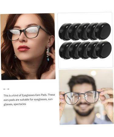 FOMIYES 20 Pairs Anti-Slip Silicone Glasses Ear Pads - Replaceable Eyeglass Support Black 1.1x1CM for Comfort & Stability - Buy Online on GoSupps.com