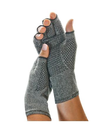 IMAK Compression Active Gloves, Medium  Arthritis, Fibromyalgia, Neuropathy, Joint Pain, & Rheumatoid Support  Fingerless Compression Gloves - All Day Support