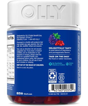 OLLY Men's Multi Gummies Supports Overall Wellness * Vitamins A C D E Bs & Zinc BlackBerry Blitz Flavored 65 Day Supply - 130 Count Blackberry 130 Count (Pack of 1 - Buy Online on GoSupps.com