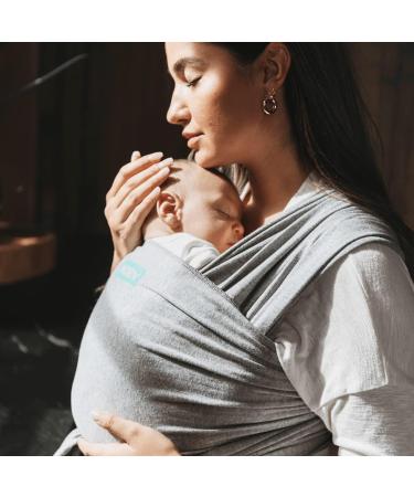 MOBY Grey Classic Baby Wrap Carrier | Made from 100% Cotton | Breathable & Stretchy | One Size Fits All | For Newborn to Toddler up to 33lbs | Unisex - Buy Online on GoSupps.com