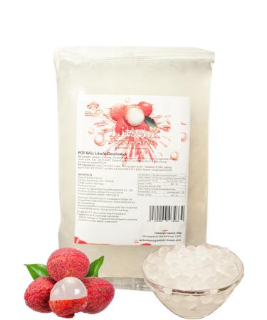 600g bubble tea pearls popping boba - litschi fruit bubble bubbletea pearl set - nature & vegan -food certificate with ISO standards - great ideas to make yourself bubble tea topping for DIY