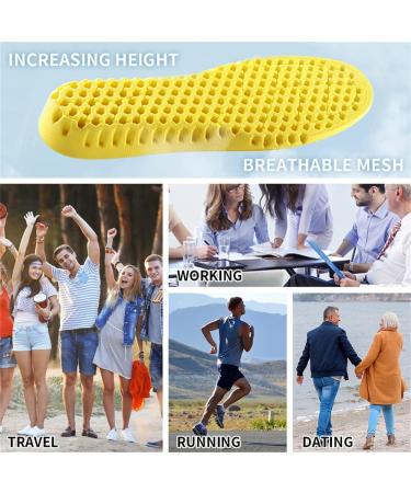 Soft Breathable Height Increasing Insoles for Men & Women - Elastic Honeycomb Shock-Damping Orthopedic Shoe Cushions (41-45 1.5 cm) - Buy Online on GoSupps.com