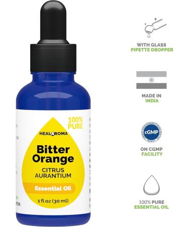 Bitter Orange Essential Oil 30 ml - Pure & Natural Essential Oil with Pipette Dropper - Shop Internationally - Buy Online on GoSupps.com